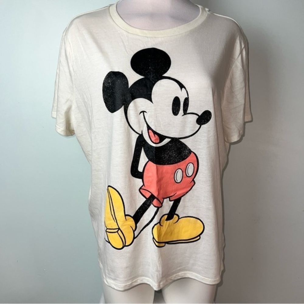 Disney Mickey Mouse Graphic Tee White | Size 1X | Cotton Blend